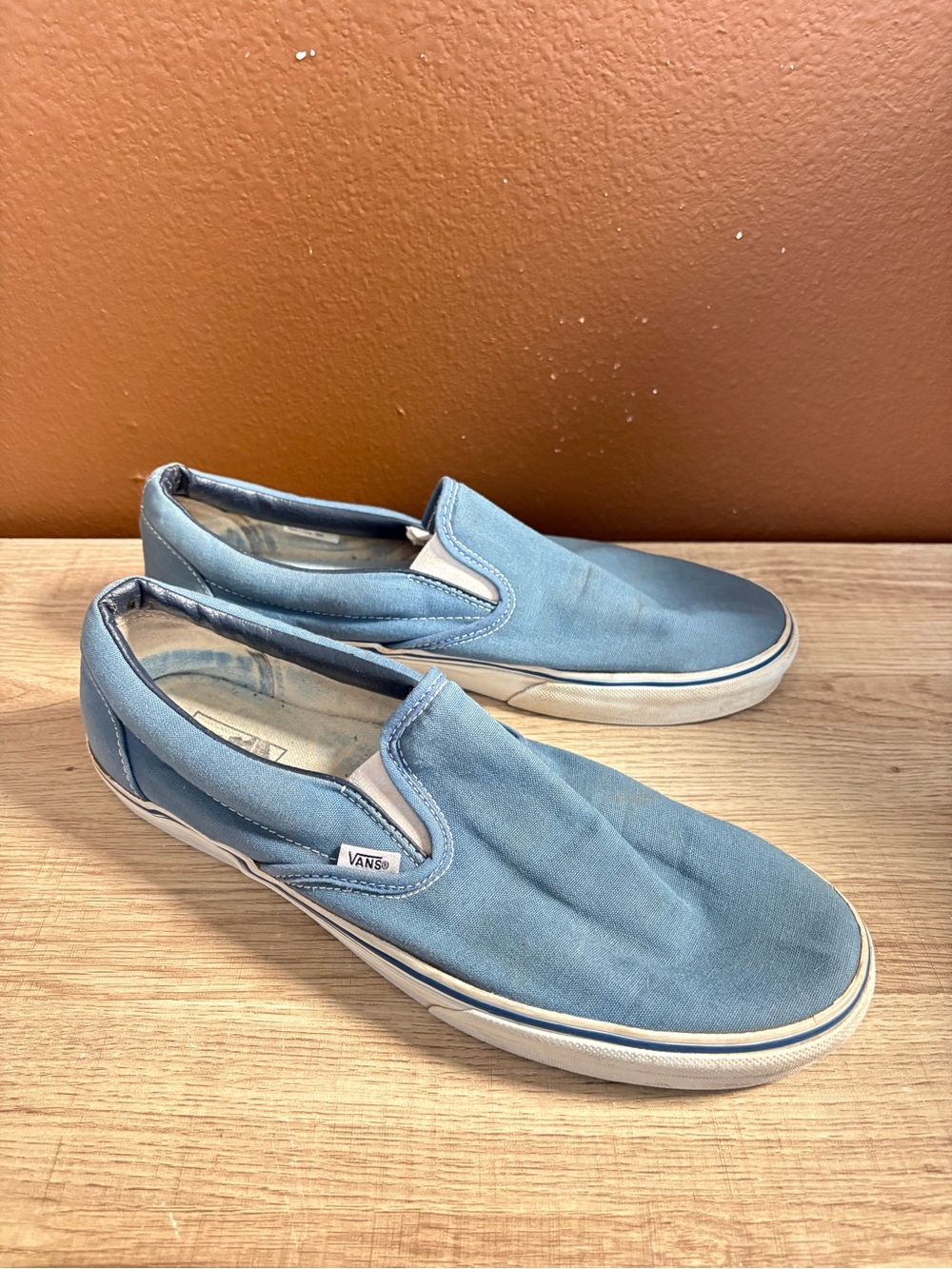 Blue Vans Classic Slip On Skateboarding Shoes, US Men’s Size 11.5